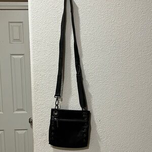 Hammitt Black Crossbody Messenger Bag with Silver Accents